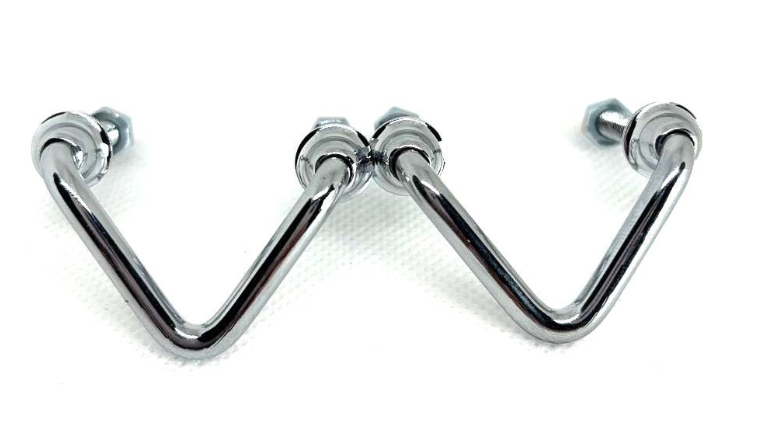 Shoulder Strap Bracket for Accordion. Silver - Triangular (1 pair)